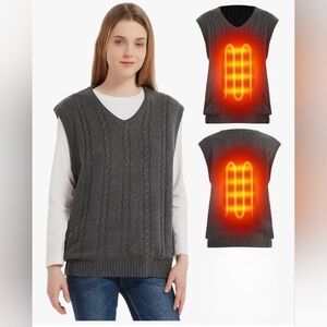 Cycyheat Grey Unisex Heated Sweater Vest Size Medium NWOT (No Battery Included)